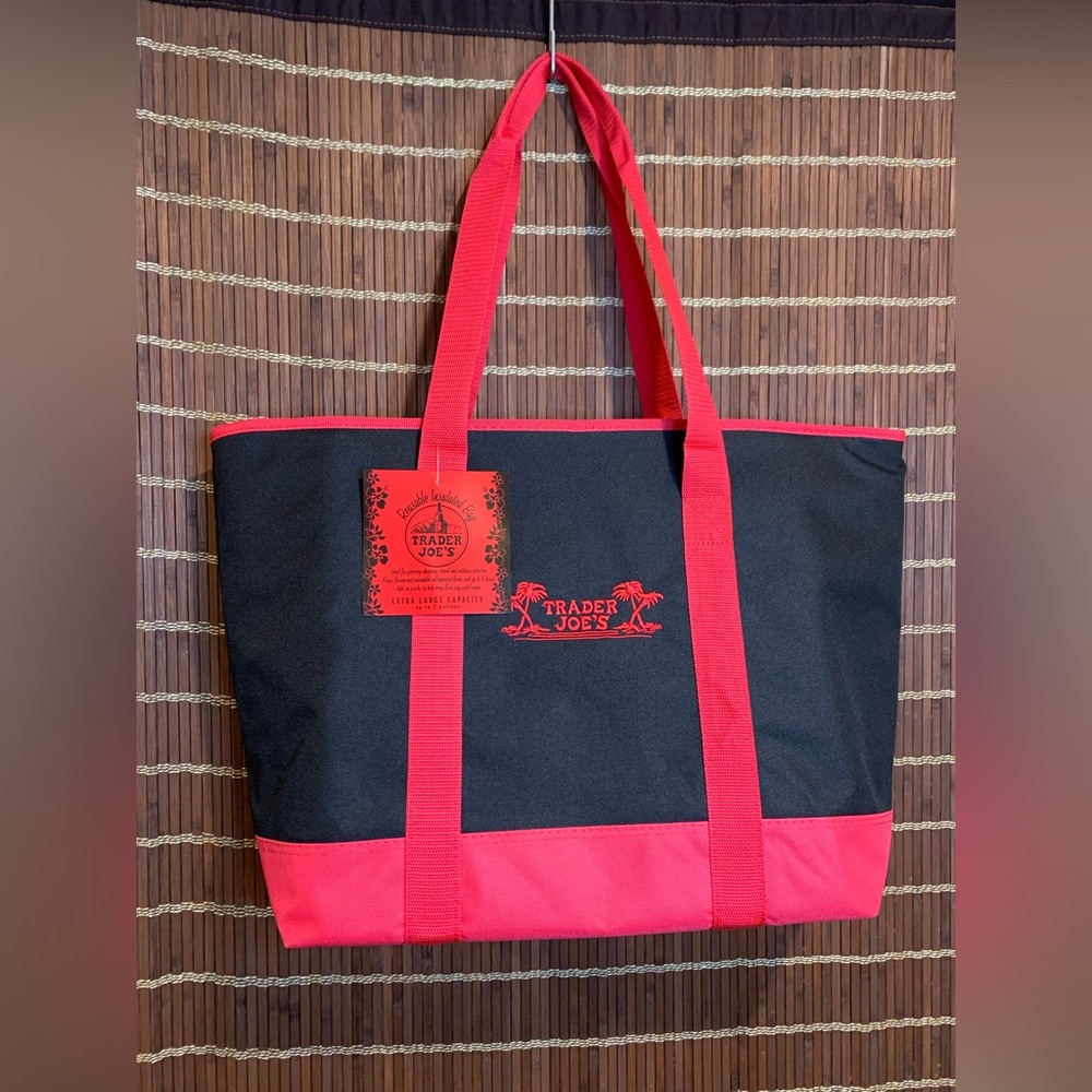 Trader Joe’s Reusable Insulated Bag, Large - Red/black